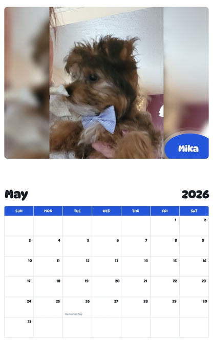 2026 - 2027 Mika - Pawidols Pet Calendar