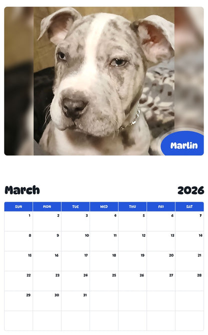 November 2025 - October 2026 Marlin - Pawidols Pet Calendar