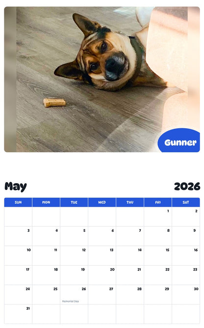 2026 - 2027 Gunner - Pawidols Pet Calendar