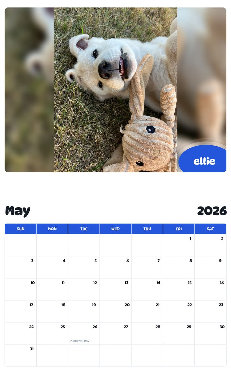 2026 - 2027 ellie - Pawidols Pet Calendar