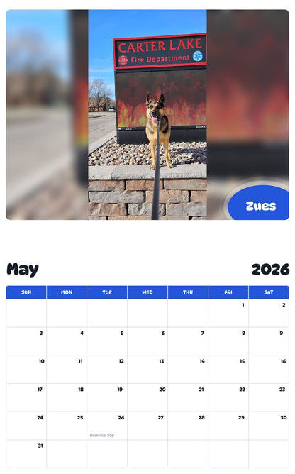 2026 - 2027 Zues - Pawidols Pet Calendar
