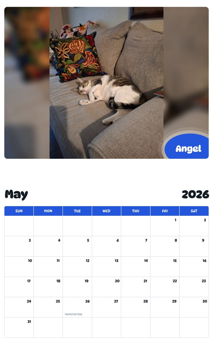 2026 - 2027 Angel - Pawidols Pet Calendar