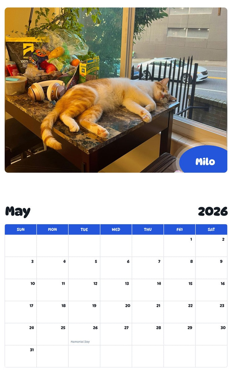 2026 - 2027 Milo - Pawidols Pet Calendar