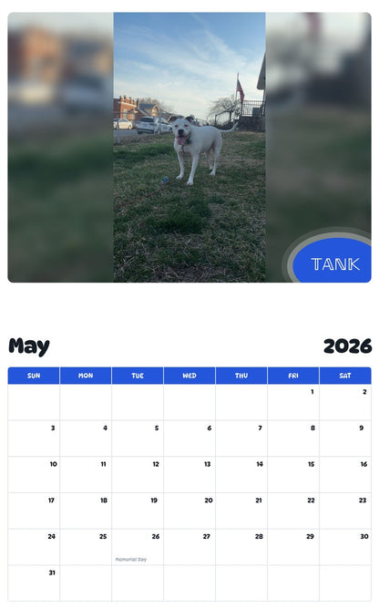 2026 - 2027 𝕋𝔸ℕ𝕂 - Pawidols Pet Calendar