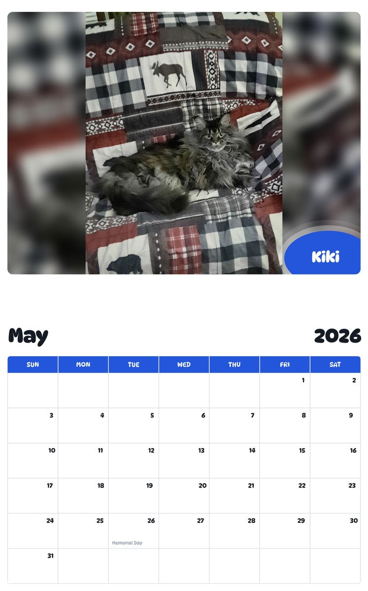 2026 - 2027 Kiki - Pawidols Pet Calendar