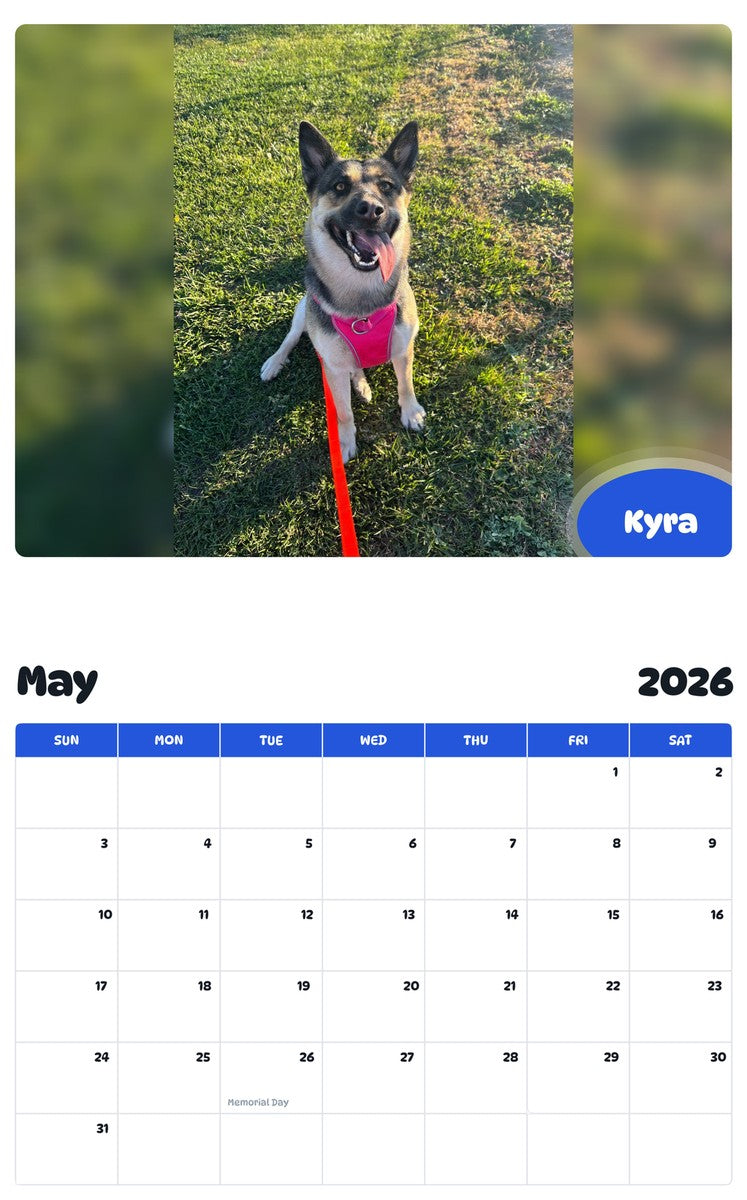 2026 - 2027 Kyra - Pawidols Pet Calendar