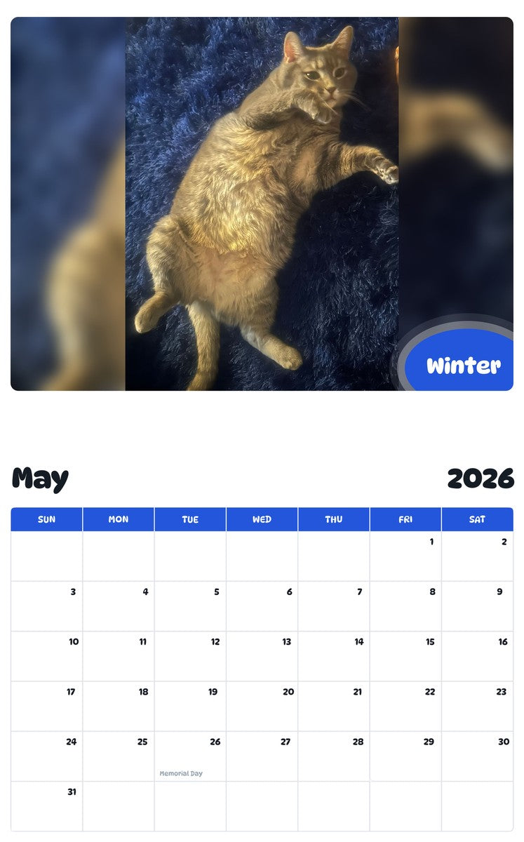 2026 - 2027 Winter - Pawidols Pet Calendar