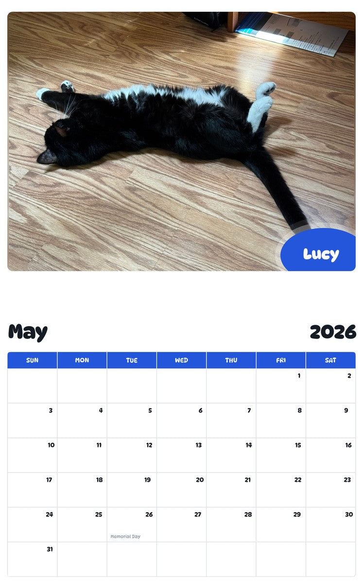 2026 - 2027 Lucy - Pawidols Pet Calendar