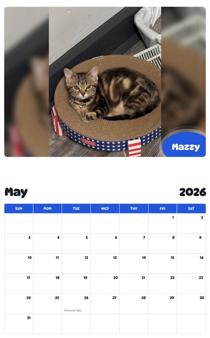 2026 - 2027 Mazzy - Pawidols Pet Calendar