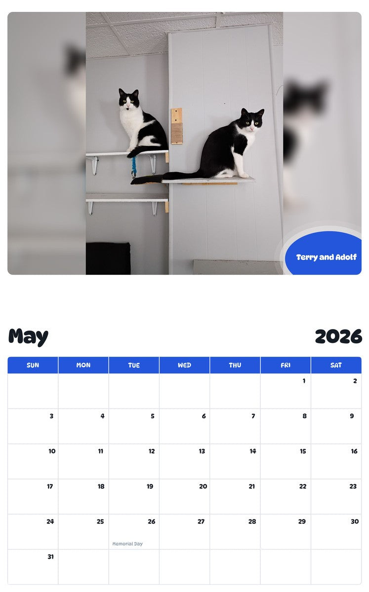 2026 - 2027 Terry and Adolf - Pawidols Pet Calendar