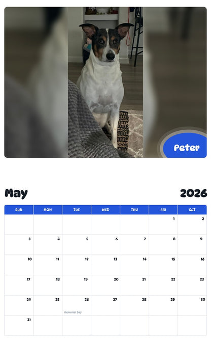 2026 - 2027 Peter - Pawidols Pet Calendar