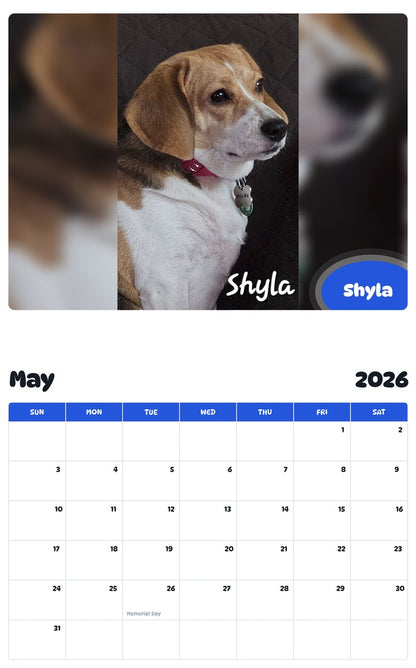 2026 - 2027 Shyla - Pawidols Pet Calendar