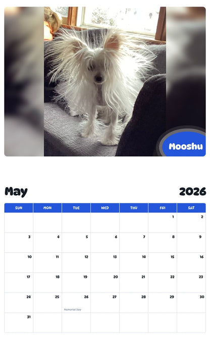 2026 - 2027 Mooshu - Pawidols Pet Calendar