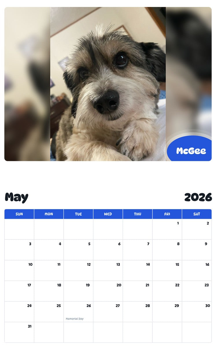 2026 - 2027 McGee - Pawidols Pet Calendar