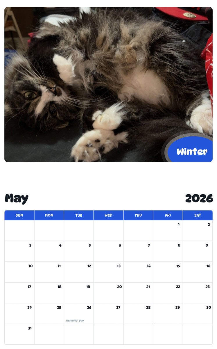 2026 - 2027 Winter - Pawidols Pet Calendar