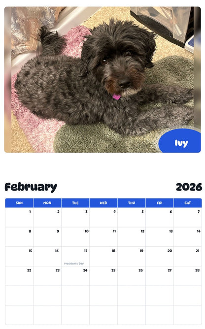 October 2025 - September 2026 Ivy - Pawidols Pet Calendar
