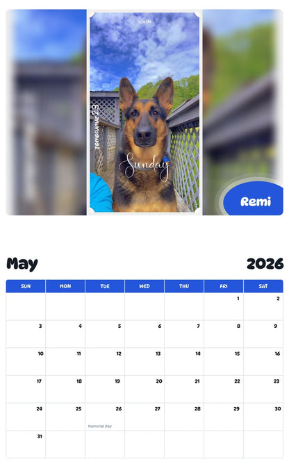 2026 - 2027 Remi - Pawidols Pet Calendar