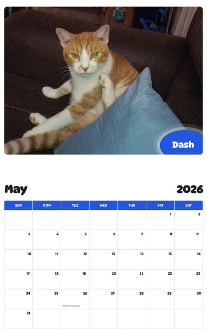 2026 - 2027 Dash - Pawidols Pet Calendar