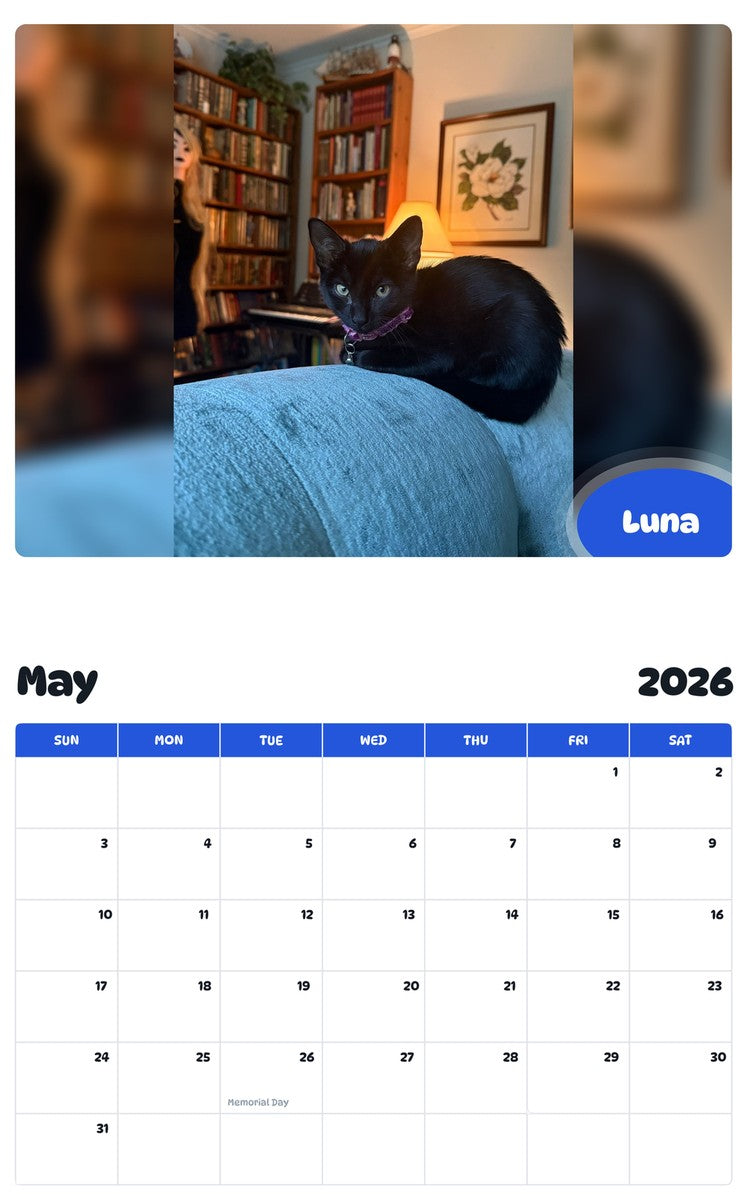 2026 - 2027 Luna - Pawidols Pet Calendar