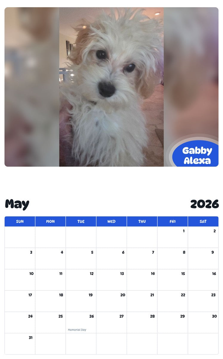 2026 - 2027 Gabby Alexa - Pawidols Pet Calendar