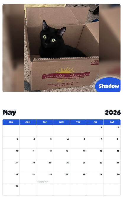 2026 - 2027 Shadow - Pawidols Pet Calendar
