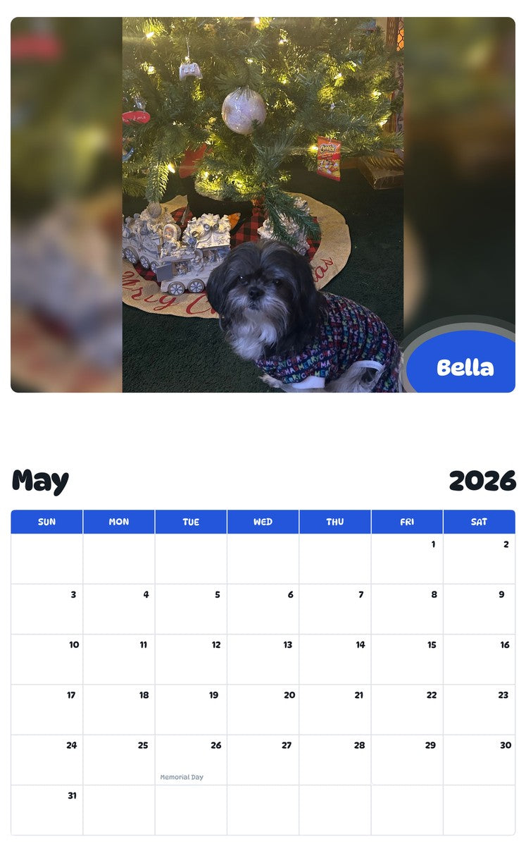 2026 - 2027 Bella - Pawidols Pet Calendar