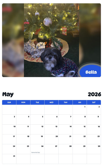 2026 - 2027 Bella - Pawidols Pet Calendar