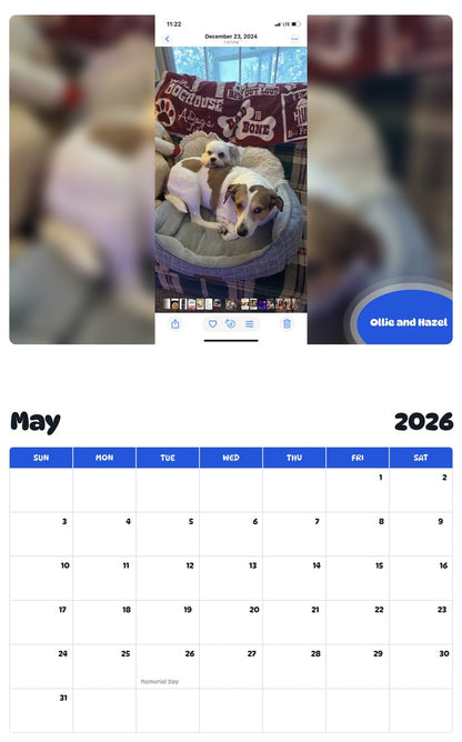 2026 - 2027 Ollie and Hazel - Pawidols Pet Calendar