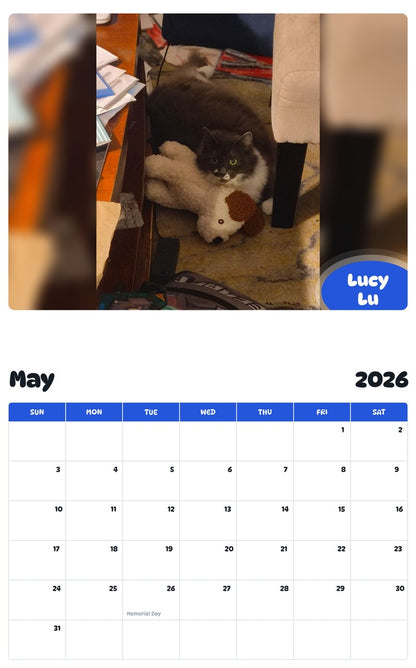 2026 - 2027 Lucy Lu - Pawidols Pet Calendar