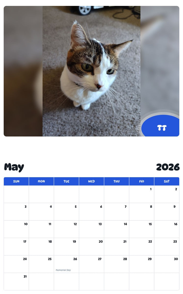 2026 - 2027 TT - Pawidols Pet Calendar