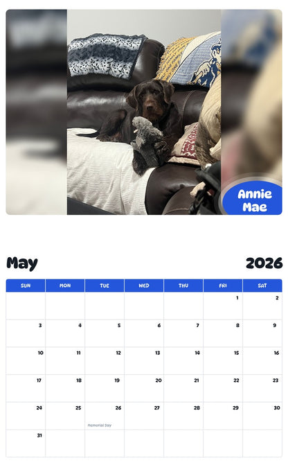 2026 - 2027 Annie Mae - Pawidols Pet Calendar