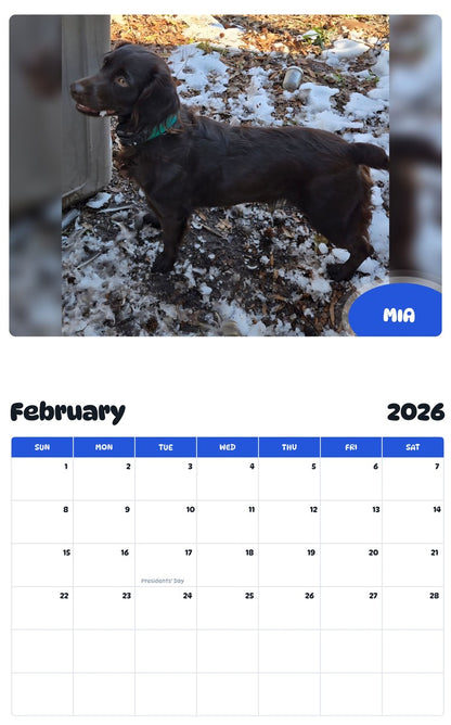 November 2025 - October 2026 MIA - Pawidols Pet Calendar
