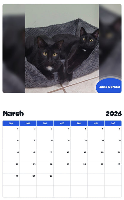 November 2025 - October 2026 Jacie & Gracie - Pawidols Pet Calendar
