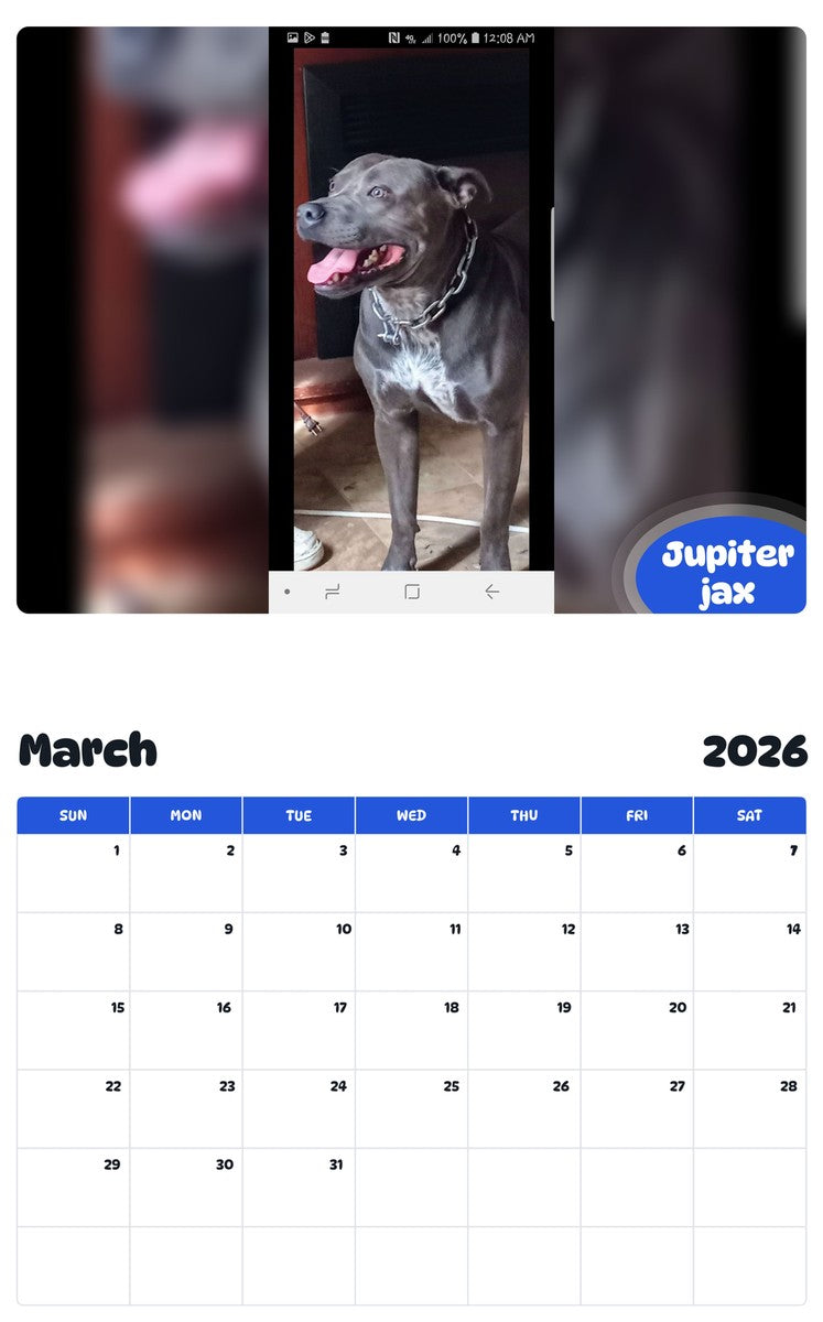 November 2025 - October 2026 Jupiter jax - Pawidols Pet Calendar