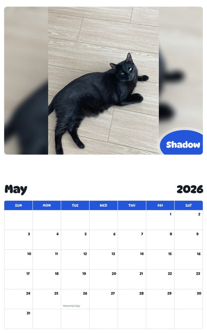 2026 - 2027 Shadow - Pawidols Pet Calendar
