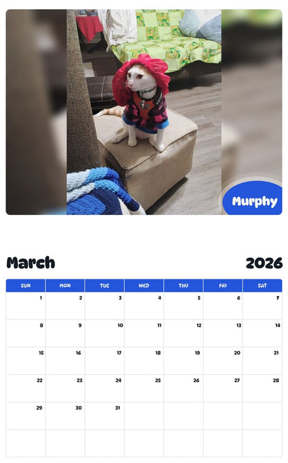 November 2025 - October 2026 Murphy - Pawidols Pet Calendar
