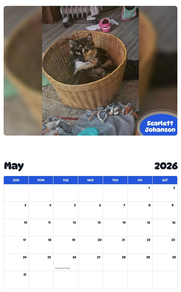 2026 - 2027 Scarlett Johanson - Pawidols Pet Calendar