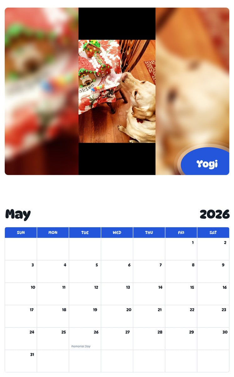 2026 - 2027 Yogi - Pawidols Pet Calendar