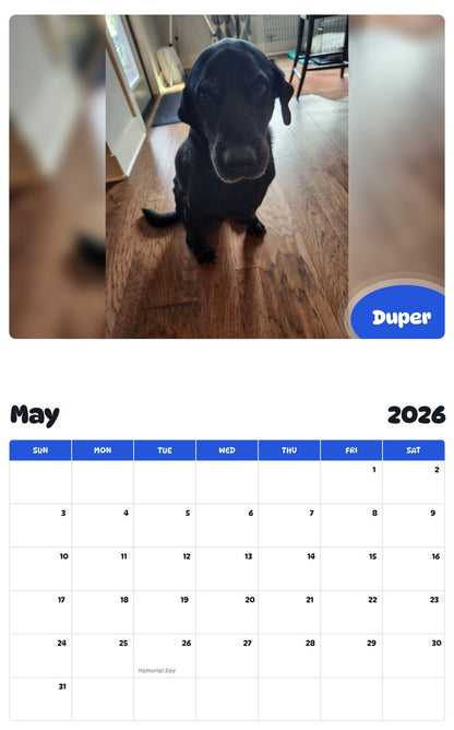 2026 - 2027 Duper - Pawidols Pet Calendar