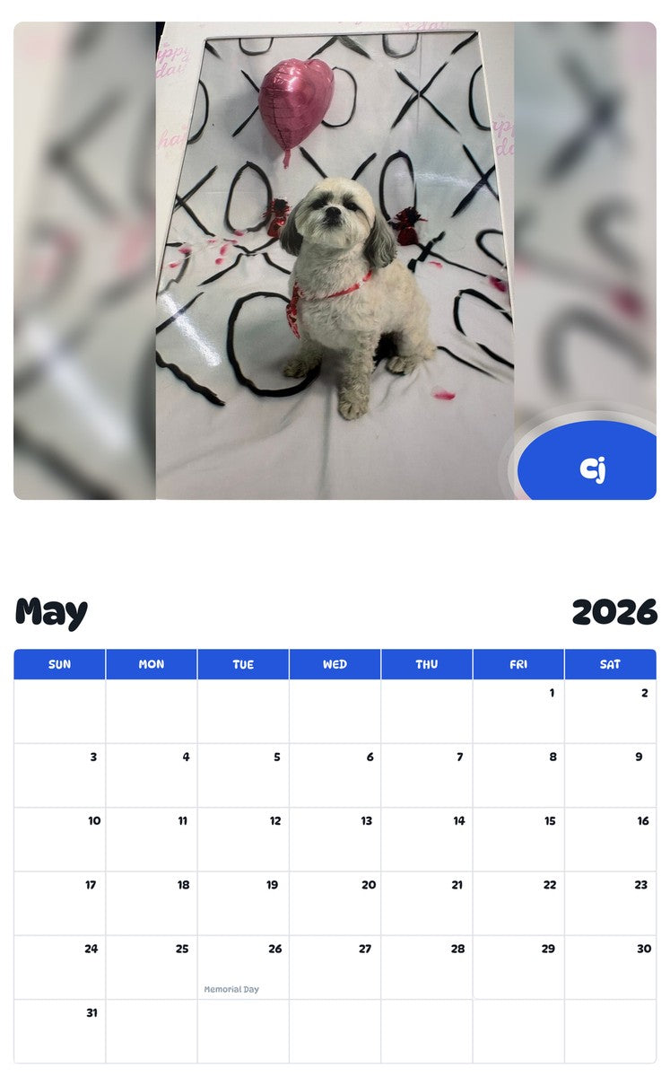 2026 - 2027 Cj - Pawidols Pet Calendar