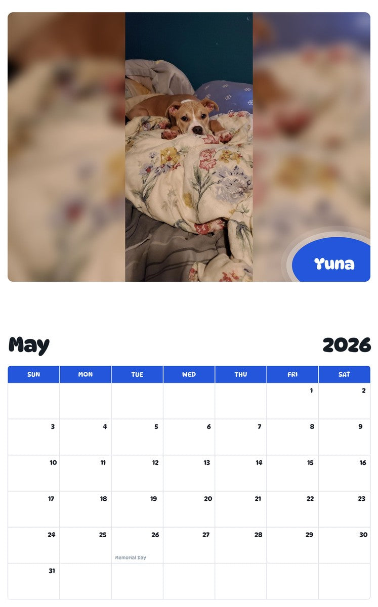 2026 - 2027 Yuna - Pawidols Pet Calendar