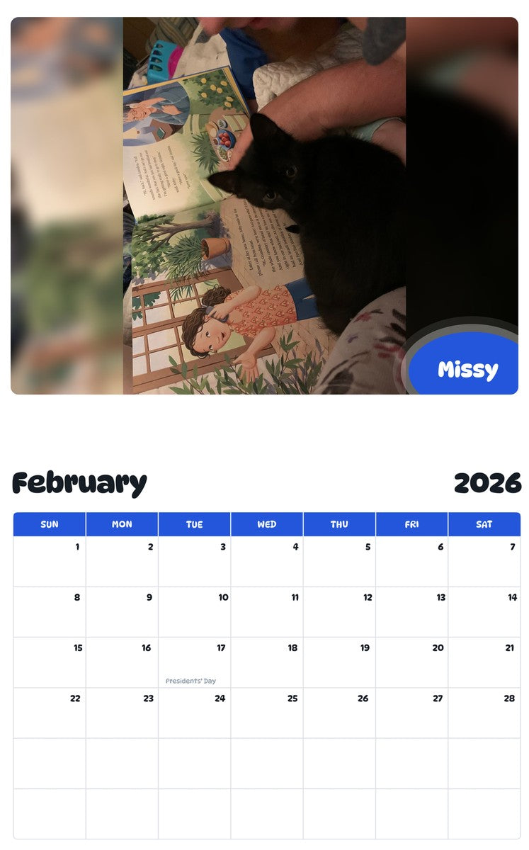 October 2025 - September 2026 Missy - Pawidols Pet Calendar