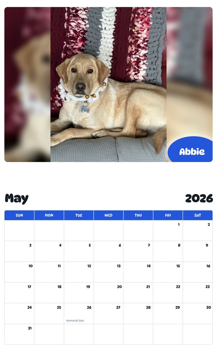 2026 - 2027 Abbie - Pawidols Pet Calendar