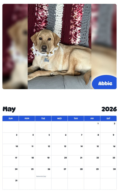 2026 - 2027 Abbie - Pawidols Pet Calendar