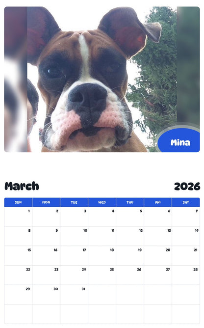 November 2025 - October 2026 Mina - Pawidols Pet Calendar