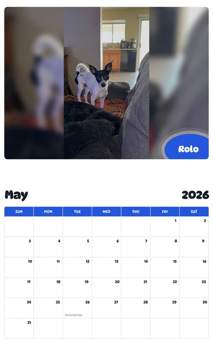 2026 - 2027 Rolo - Pawidols Pet Calendar