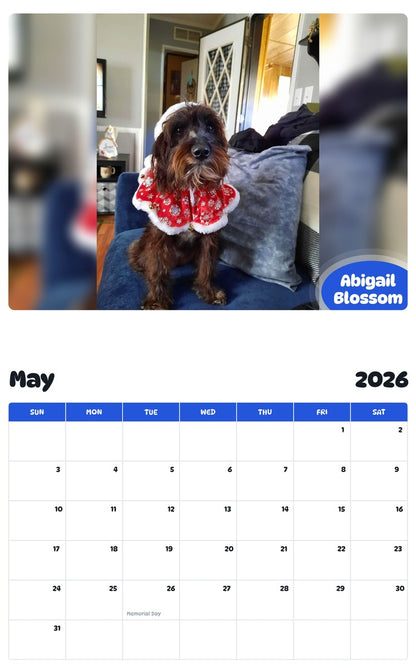 2026 - 2027 Abigail Blossom - Pawidols Pet Calendar