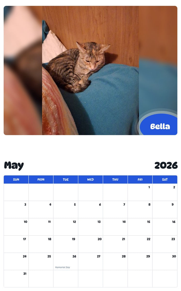 2026 - 2027 Bella - Pawidols Pet Calendar