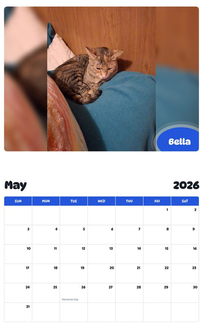 2026 - 2027 Bella - Pawidols Pet Calendar