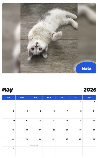 2026 - 2027 Nala - Pawidols Pet Calendar